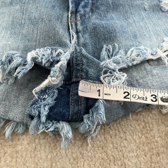 Pistola Blue Ripped Jeans Denim Shorts 27 - Picture 5 of 9